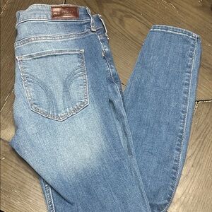 Hollister Blue Distressed Straight Leg Jeans